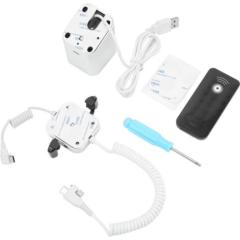 Support antivol pour téléphone avec fonction charge, antidérapant, alarme sonore puissante, présentoir sécurisé (1/5)