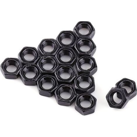 Lot de 100 écrous hexagonaux M2 en acier carbone zingué noir, écrous métriques de fixation (1/5)