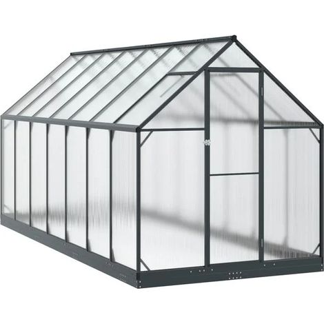 Serre de jardin avec porte, gris anthracite, 183,5 x 423,5 x 207 cm (1/5)