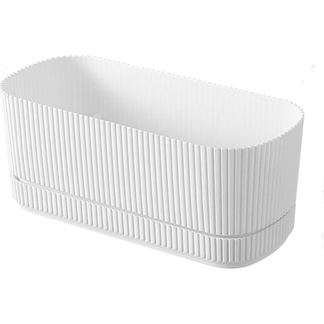 Pot de fleurs en plastique à arrosage automatique avec trou de drainage, pot de fleurs hydroponique double couche de grande capacité (style A) (1/5)