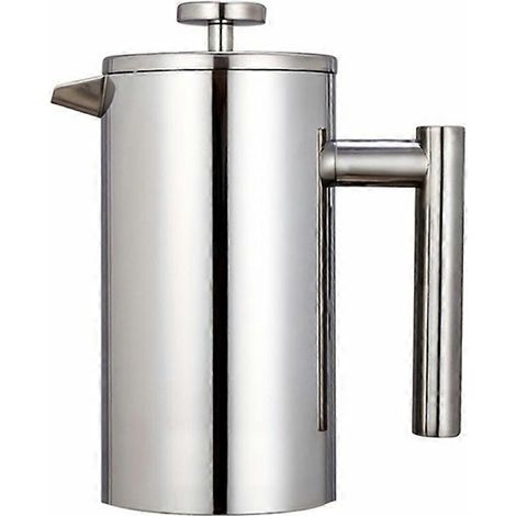 Cafetière française en acier inoxydable, 600 ml, cafetière/théière française à double paroi isolée (1/5)