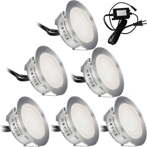 BelleRise - Lot de 6 φ55mm IP67 imperméabilisent la basse tension 12V - lumière blanche (1/5)