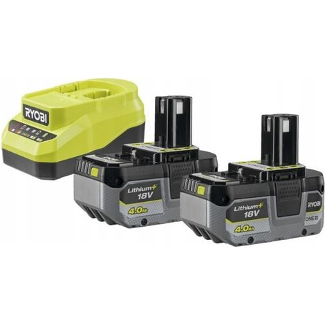 Ryobi RC18120A-240X ONE+ 18V Startset – 2 Lithium-Ionen-Batterien 4,0 Ah und 2A Ladegerät