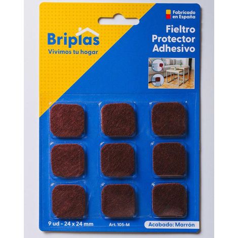 Fieltro adhesivo cuadrado marrón 24x24 mm - 9 unidades (1/2)
