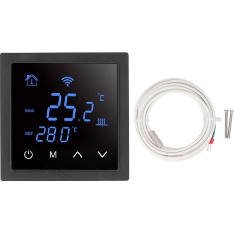 16A WiFi Smart Electric Underfloor Heating Thermostat with Voice Function for Home AC85-250V Black (1/5)