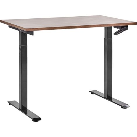 Schreibtisch manuell höhenverstellbar DESTINES Braun / Schwarz 120 cm 72 cm