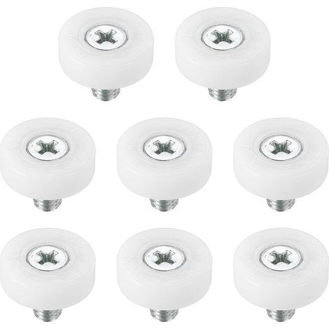 19mm Roulettes de Tiroir, Lot de 8 Roues de Rechange en Plastique Pour Poulie de Tiroir, Avec Roulement à Billes (1/5)