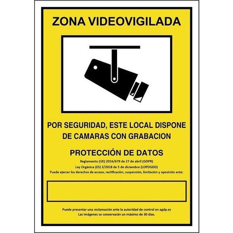 señal 839 plast.297x210''z/videovigilada'' zona videovigilada