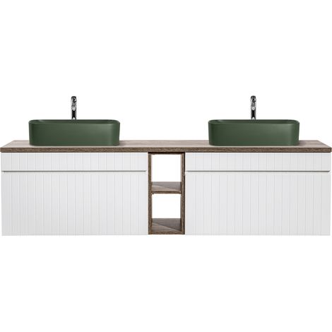 Mobile bagno doppio lavabo Zelie bianco 180cm