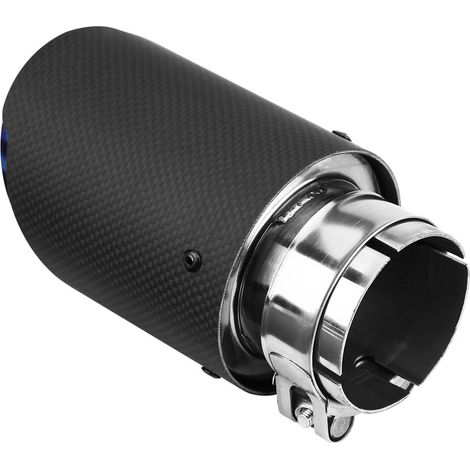 Embouts de silencieux d'échappement automobile en fibre de carbone texturée avec finition mate, adaptés aux tuyaux d'échappement de 63 mm et 89 mm. (1/5)