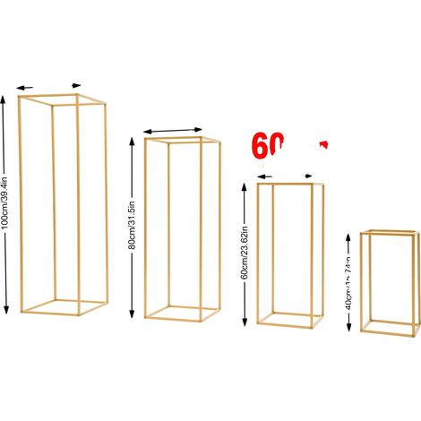 Ensemble de Support à Fleurs, Construction Métallique Durable, Fini Doré Élégant, Or, 40 60 80 100cm (1/2)