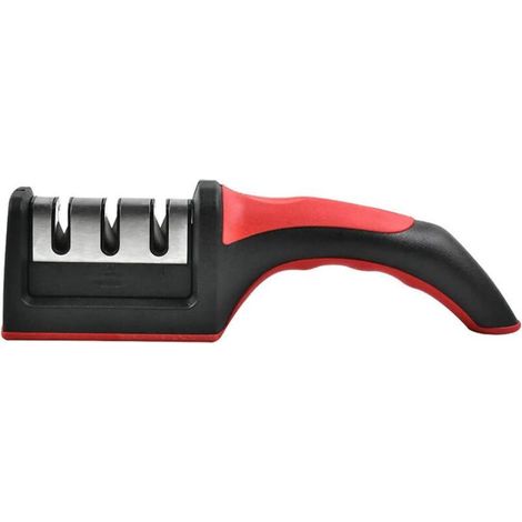 Affilacoltelli manuale monoblocco a 3 fasi, affilacoltelli da cucina 3 in 1, affilacoltelli smontabile, affilacoltelli con base antiscivolo, affilacoltelli professionale multiuso - 21,5 x 5 x 5,7 cm (1/4)