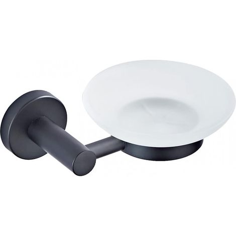 Porte-savon de salle de bain, verre/laiton, noir, pour douche (1/5)