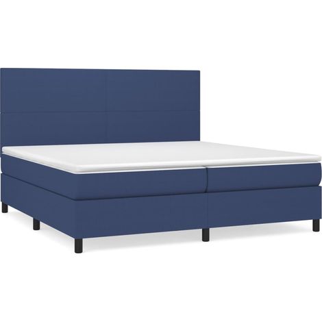 Maison Exclusive - Cama box spring con colchón tela azul 200x200 (1/5)
