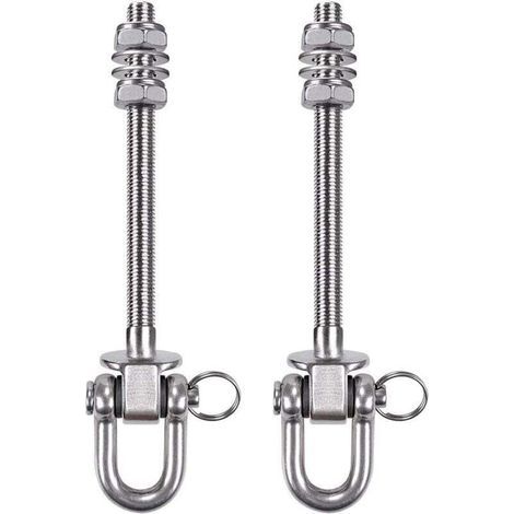 DBBEGK supports de balançoire robustes en acier inoxydable – capacité de charge de 300 kg – 21 cm x M10 – crochets de balançoire en bois et acier – pour hamacs de yoga, hamacs, sacs de frappe, véranda (1/4)