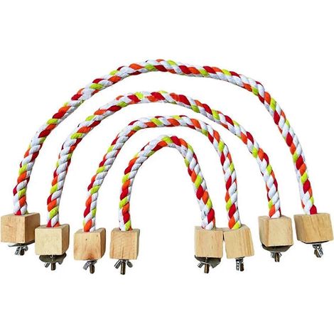 Stück Papageienfarbenes Baumwollseilspielzeug, elastisches Papageienkletterspielzeug, A--