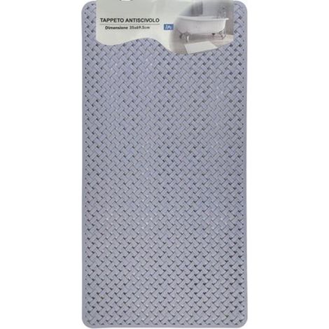 Cleafe - Tappeto Antiscivolo Effetto Intrecciato Grigio Per Vasca Da Bagno Doccia 35x69.5cm 10796 - (1/2)