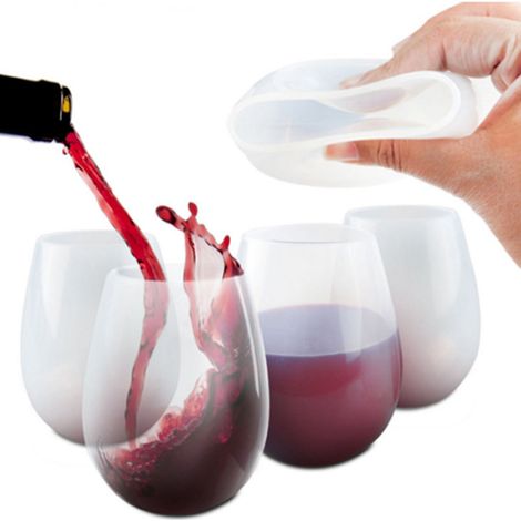 Gobelet Vin Rouge - En Silicone Alimentaire - Pliable et Léger - Pour Camping Barbecue Extérieur - 1 Pièce (1/5)