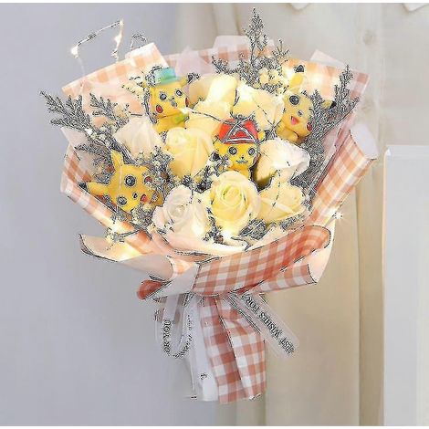 2024-6 Chats Sanrio Anime Bouquet Peluche Poupée en Peluche Kawaii Boîte à Fleurs Jour des Fleurs - pour animaux domestiques (1/5)