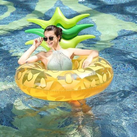 Bouée gonflable pour piscine adulte, grande bouée gonflable en forme d'ananas (1/5)