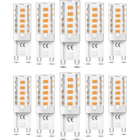 10 ampoules LED G9, dimmables, 3W blanc chaud 3000K, équivalent à une ampoule halogène de 50W, AC110/220V. (1/4)