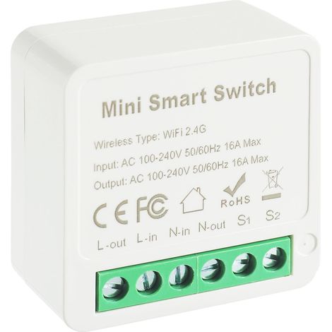 1 voies modules d'interrupteur intelligents, mini module relais DIY, pour Smart Switch Wifi, conducteur neutre requis (1 Pièce) (1/5)