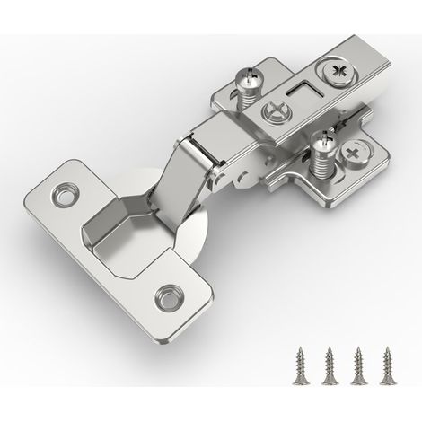2 pièces Semi Recouvrante Charnière Porte Cuisine, angle d'ouverture 110 ° réglable avec ressort hydraulique Charnières d'armoire de cuisine charniere porte placard