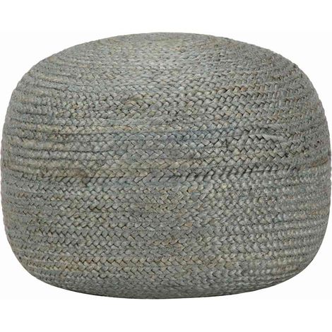 vidaXL Pouf fait à la main Vert olive 45 x 30 cm Jute (1/3)