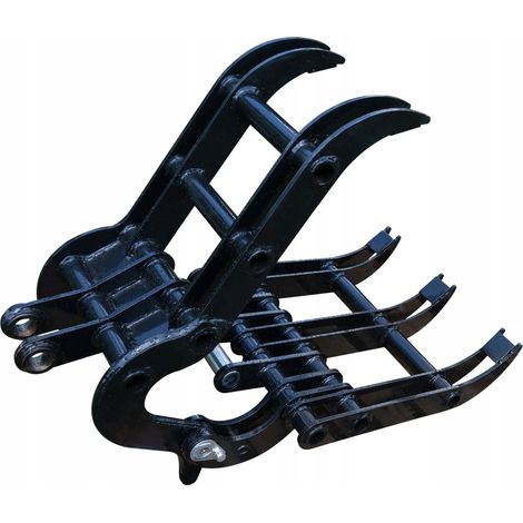 Pinza Dentata per Escavatore 4T – Costruzione Robusta, Acciaio Rinforzato  Larghezza 60 cm, Apertura 57 cm  Per Radici, Rottami, Legno