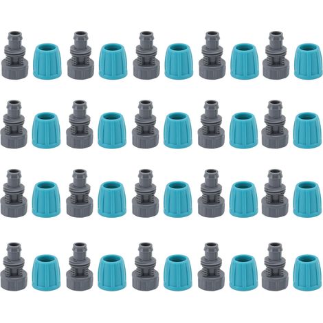 15PCS bouchon PE 16mm jardin raccord irrigation avec écrou de verrouillage à picots, connecteur tuyau d'eau (FJG3205) (1/5)