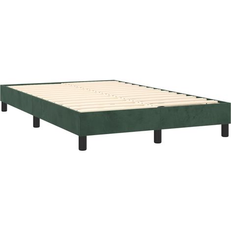 Rete a doghe su gambe giroletto 120x200 cm tessuto velluto verde scuro TDL0206887