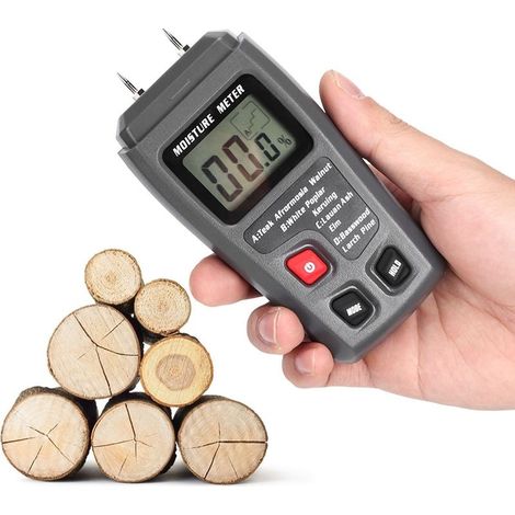 Testeur Humidité, Détecteur d'Humidité Numérique avec Écran LCD HD Hygromètre Bois Plage 0-99.9% Précision 0.5% Résolution +/- 0.1% pour bois, buches, béton (1/5)