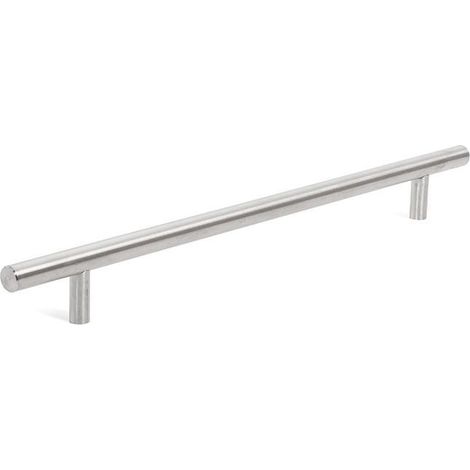 tirador para armario o cajón de acero inoxidable. acabado inox mate. modelo pireo distancia 96 distancia 256