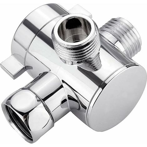 Robinet inverseur de douche 3 voies G1/2 po, adaptateur séparateur d'eau multifonction, accessoires de douche, pièce de rechange pour pommeau de douche de salle de bain KLB (1/5)