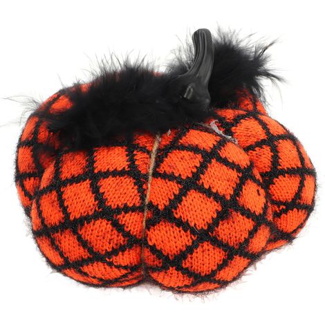 Fabric Decorative Pumpkin Exquisite Soft Polyester Wool Pumpkin for Thanksgiving Halloween Party Orange (1/5)