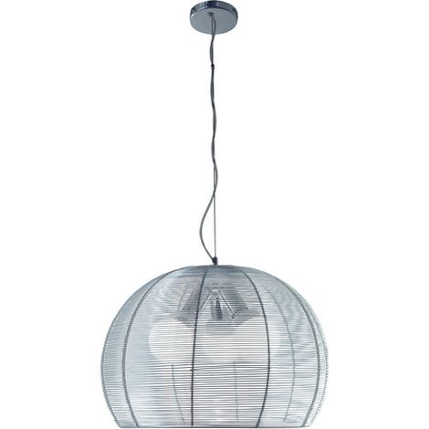 Suspension Toplight Basket moderne d.40 cm 60W en métal chromé avec diffuseur en aluminium - Douille E27x3