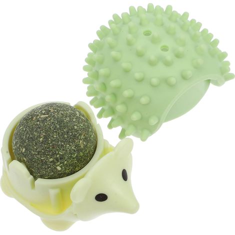 Indoor Cat Chew Toy in ABS, Hedgehog Shape, Light Green, Stimulates Natural Chewing and Entertains Cats and Kittens (1/5)