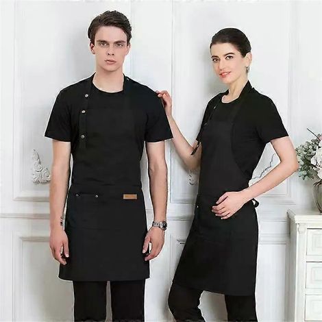 Tablier de cuisine tendance : idéal pour les chefs, les barbecues, les bars, les cafés, les salons de beauté et d'onglerie. Imperméable et anti-taches. (1/4)