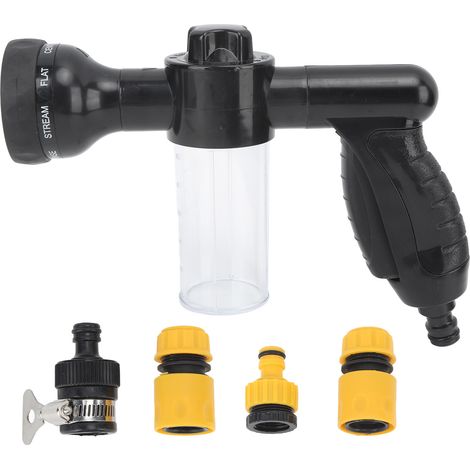 Accessoire de tuyau de lavage pour chien, buse de pulvérisation ergonomique avec flacon distributeur de savon épais, noir (1/5)