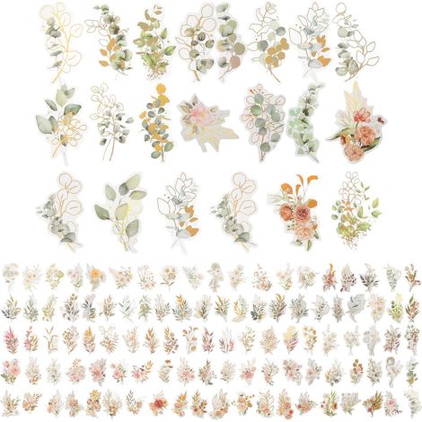 Autocollants Plantes Holographiques Dorés 240 Pièces (1/5)