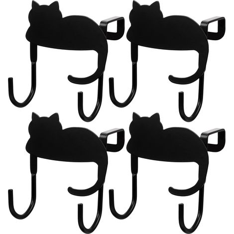 muraux adhésifs en fer noir Healeved en forme de chat lot de (1/5)