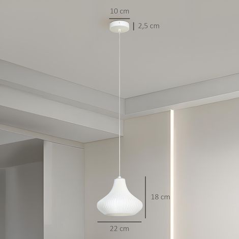 Plafonnier LED moderne Ø20,5 x 17,5 cm avec abat-jour imprimé en 3D, lumière chaude 3000K pour salon, chambre, cuisine (1/5)