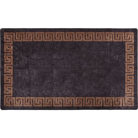 Tapis lavable antidérapant,Tapis de Salon,Cuisine,Bureau,Tapis de porte 190x300 cm Noir et doré DVNEI697353 (1/5)