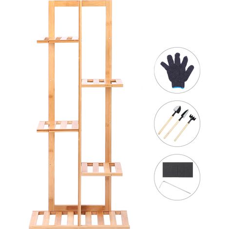 Étagère à plantes fleuries multi-niveaux pour balcon, salon, jardin, patio, support de pots de fleurs design.