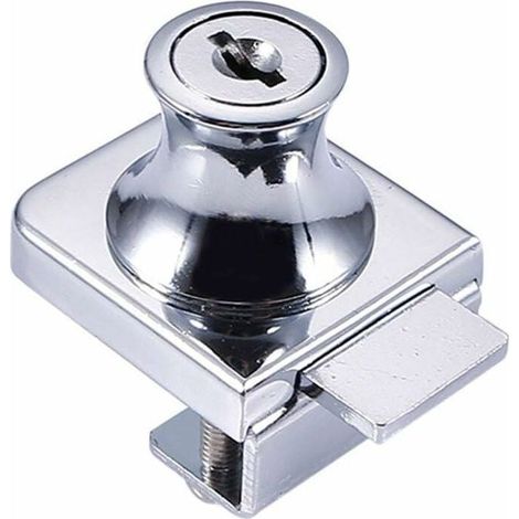 - Serrure de porte en verre à espace complet – Serrure en acier, serrure d'écran en verre, serrure de porte, serrure de vitrine – Convient pour portes en verre de 5 à 8 mm avec 2 embouts (1/5)