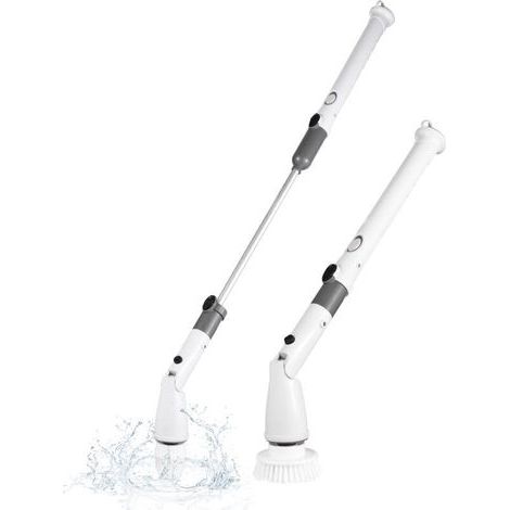 Cepillo de limpieza eléctrico inalámbrico 7 en 1 con mango telescópico ajustable, 6 cabezales de cepillo, batería de 1200 mAh para cocina, baño, pared, ventana y suelo (1/4)