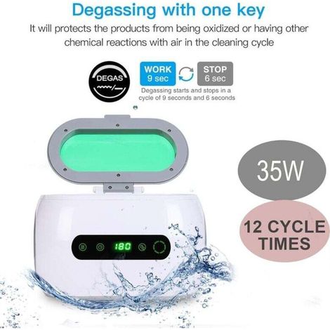 Professional Ultrasonic Cleaner 600ml, Cleaning Device for Glasses, Watches, Jewelry, Dentures, Utensils (1/4)