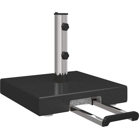 Base moderna per ombrellone con ruote 41 x 41 x 37 cm robusta ed elegante base da giardino in granito nero 020058507