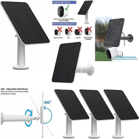 Ecleanfy - Chargeur solaire pour caméras Arlo - Ultra/Pro 3/4/Go 2 (1/5)