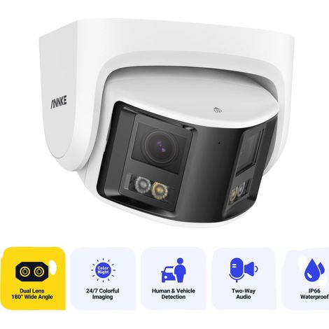 Caméra de sécurité ANNKE, Résolution 6MP, Vue panoramique à 180° (1/2)